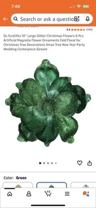 10’’ Große Glitzer Weihnachtsblumen 6 Stück Künstliche Magnolie Blume Ornament... - Bild 1 von 6