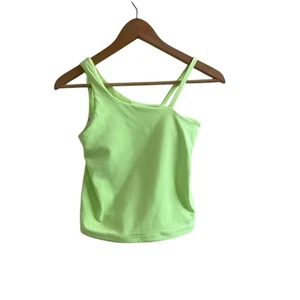 Athleta Girl Strappy Neon Green Tank Size Large/12 NWOT Padded Gymnastics - Picture 1 of 8