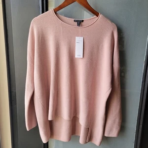Eileen Fisher Soft Pink Long Sleeve Round Crew Neck Tunic S/P 100% Merino Wool - Picture 1 of 7