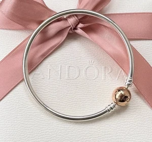 Original Pandora Armreif mit Kugelverschluss 925 Silber, Rosé #580713 17 cm - Bild 1 von 1