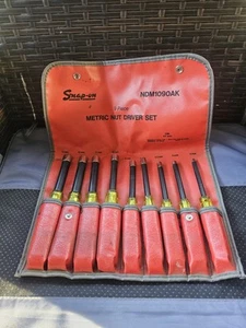 Vintage Snap On 9-teiliges metrisches Mutterndreher-Set NDM1090AK mit Kit-Tasche gebraucht SH - Bild 1 von 12