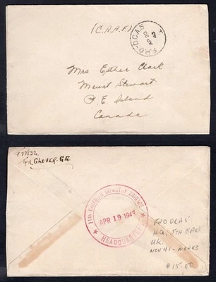 CANADA WW2 Military 1943 11th Infantry Brigade Cover to Mount Stewart PEI - Image 1 of 3