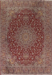 Red Medallion Turkish Area Rug 9x13 Traditional Style Floral for Living Room - Picture 1 of 18