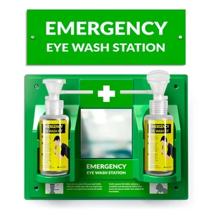 Stazione Lavaggio Occhi Portatile Omologata OSHA Pronto Soccorso Kit Lavaggio Occhi NUOVO - Foto 1 di 12