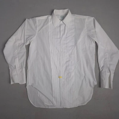 Camisa de vestir de esmoquin plisada blanca Brooks Brothers para hombre 16-3 Foto 1 de 4