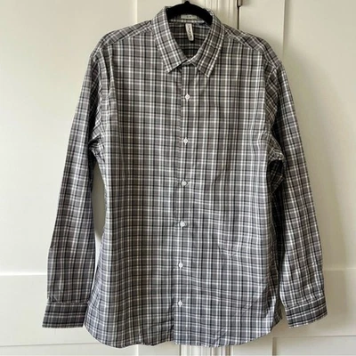 Camisa de vestir gris con botones a cuadros calce ajustado talla XL Artefact para hombre Foto 1 de 4