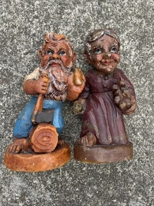 VINTAGE Beeswax Sculpture Carvings Man And Woman. Candle 7” Lumberjack - Picture 1 of 10