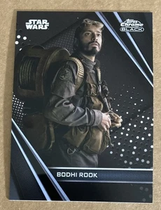 2023 TOPPS STAR WARS CHROME BLACK BODHI ROOK # 75 BASE CARD - Picture 1 of 2