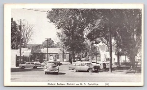 Postkarte NY Post Office Oxford Geschäftsviertel Oxford New York um 1940 AY1 - Bild 1 von 3