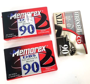Sealed Memorex DBS 90 Minutes Normal Bias Maxell Blank Audio Cassette Tapes New - Picture 1 of 4