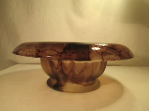 Pesante Art Deco Vetro Fumé Vetro Ciotola 20er 30er Anni - Bild 1 von 7