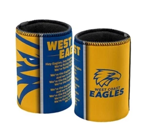 89357 WEST COAST EAGLES AFL TEAM SONG LOGO CAN COOLER STUBBY HOLDER LYRICS - Picture 1 of 1