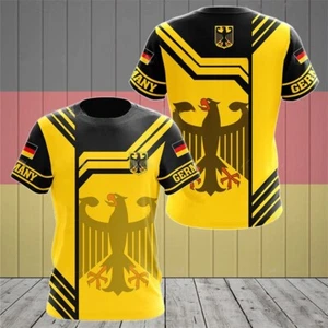 Deutsche Germany Flagge Adler eagle Sports Kurzarm T-Shirt Shirt Polyester - Picture 1 of 2