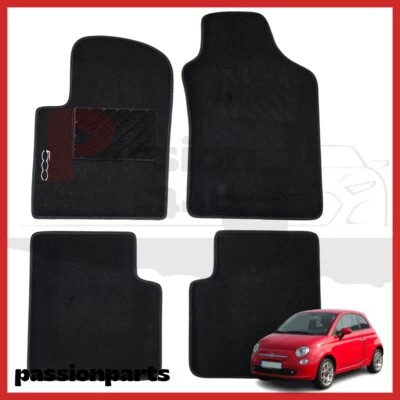 LABORATORIO PASSION PARTS TAPPETI FIAT 500 DAL 2007 IN MOQUETTE CON RICAMO SENZA FISSAGGI TAPPETINI 4 PZ