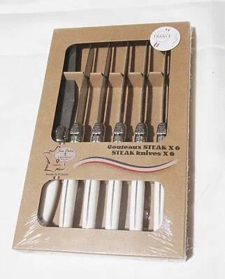 Jean Dubost Laguiole 6-Piece Steak Knife Set Ivory Handles Made in France