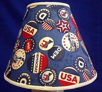 Pantalla de lámpara hecha a mano patriótica demócrata americana americana americana americana Foto 1 de 2