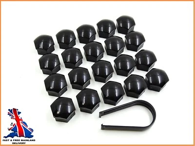 FOR VOLVO XC90 XC60 XC40 V60 S90 V90 WHEEL NUT BOLT COVERS LOCKING CAPS BLACK - Image 1 of 4