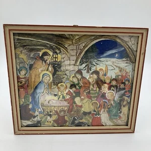 Vintage Botticelli gerahmter Druck gerahmt. Die Krippe - Bild 1 von 16