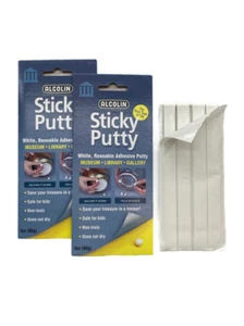 2 Pack Alcolin Museum Sticky Putty 3oz  Adhesive. NON Drying  Always Reuseable!! - Picture 1 of 7