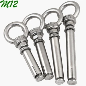 Tornillos de expansión de ojo de elevación de acero inoxidable M12 304 tornillo de anclaje de manguito de hormigón - Imagen 1 de 12
