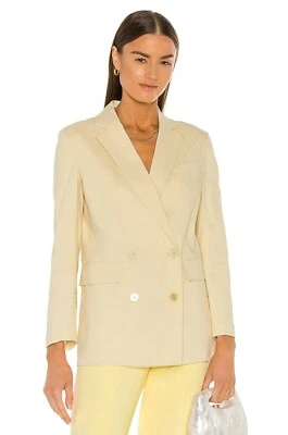 Theory Women's Ivory Light Linen Stretch Double Breasted Piazza Jacket Size 2 - Image 1 of 4