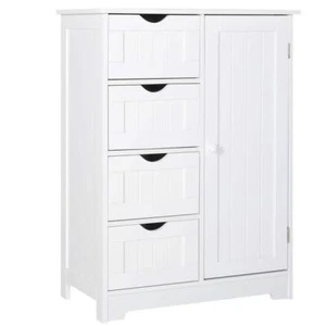 VEIKOUS Freestanding Linen Cabinet 31.6" H X 23.6" W, MDF W/ 4 Drawers In White - Picture 1 of 4