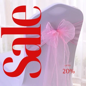 ORGANZA -  PINK - Chair Sashes Bows for Wedding Reception Event Banquets Chair - Picture 1 of 1