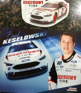 2018 Brad Keselowski Discount Tire #2 NASCAR RACING POSTCARD WIth sticker *NEW* - Picture 1 of 4