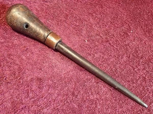 ANTIQUE MARITIME SAILORS ROPE SPLICING TOOL SPIKE w WOOD HANDLE SWEDEN SWEDISH - Picture 1 of 6