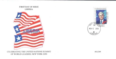 Liberia 1999 Rare FDC Iceland President Olafur Ragnar GrImsson MNH - Image 1 of 2