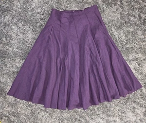 Mondi Skirt Womens Pleated Purple Zip Hook Pure Wool Germany Size 42 - Picture 1 of 13