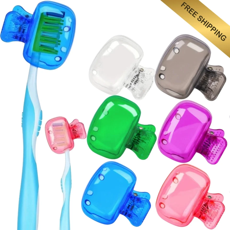 1-10Pcs Toothbrush Head Covers Protector Cap Travel Portable Brush Pod Case UK - Image 1 of 4