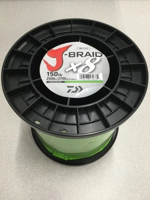 DAIWA J-BRAID X8U FISHING LINE - 150lb - 2500m/2750yd - Chartreuse - Image 1 of 4