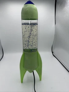 Vintage Rakete Lavalampe Ken Kunst Wasser Tornado Perlen 16" grün leuchten im dunklen Licht - Bild 1 von 8