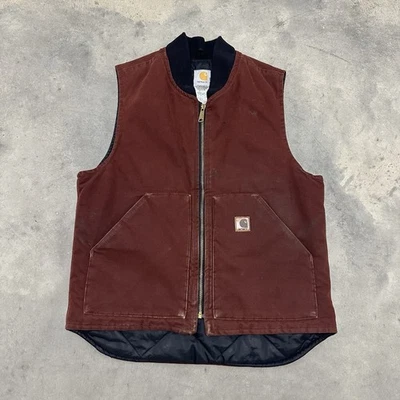 Chaleco de Colección Carhartt V02 CLY Lona Arcilla Roja Talla M Edredón Forrado 11/2004 RARO Foto 1 de 4
