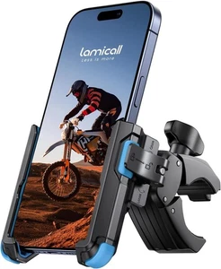 Lamicall Motorcycle Bike Phone Mount Quick Release Holder for 4.7-7" Phones Blue - Picture 1 of 7