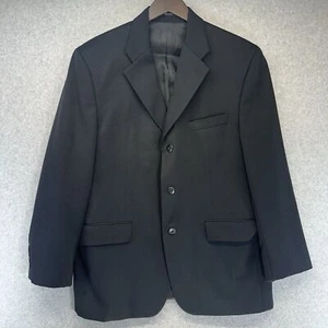 Vintage Classic Brandini Mens Suit Jacket Coat Size 42R Robinsons May Black 3 Bt - Picture 1 of 16