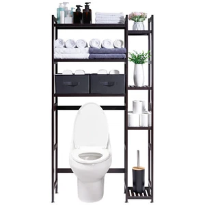 Over The Toilet Aufbewahrung mit Korb und Schublade, Bambus Badezimmer Organizer Regal - Bild 1 von 7