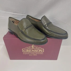 GRENSON True Mokassin Schuhe Slipper Loafer Leder OLIVGRÜN UK 7 BOXED RARE - Bild 1 von 24