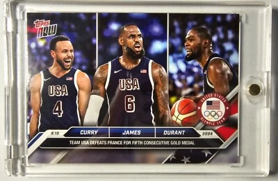 2024 Topps Now Team USA Defeats France Curry / James / Durant #26 - Image 1 of 2