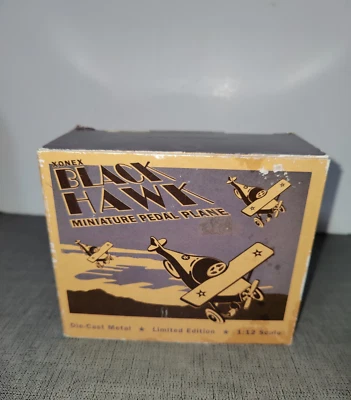 Black Hawk Diecast Metal Miniature Pedal Plane 1:12 Scale Limited Edition-Read - Image 1 of 4