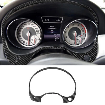 Tampa surround velocímetro interior fibra de carbono acabamento para Mercedes Benz CLA GLA - Imagem 1 de 4