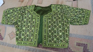 Vintage Retro handbestickt Perlen Bolero Damen Top Mantel Indien oder Thailand - Bild 1 von 7