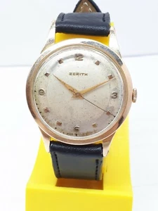 VINTAGE ZENITH GOLD FILLED 80 MICRONS CALIBER 126-5 WRIST WATCH SWISS MEN'S 37mm - Picture 1 of 11