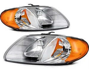 Headlights Assembly Pair For Dodge Caravan 2001 2002 2003 2004 2005 2006 2007 - Picture 1 of 10