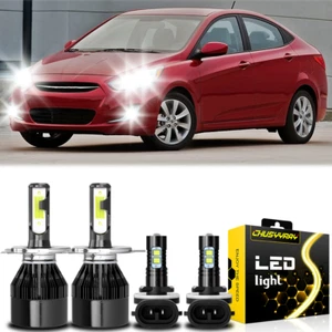 Para Hyundai Santa Fe 2002-2006 6000 k LED faro alto bajo + luz antiniebla - Imagen 1 de 11