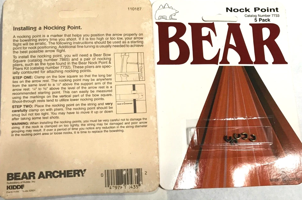 10 - Vintage - BEAR BOW STRING NOCK POINT  size large - Image 1 of 1