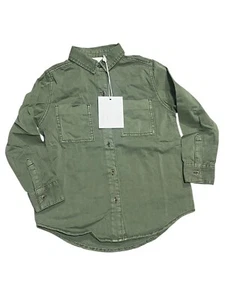 One Teaspoon Kids Green Super Khaki Soho Long Sleeve Button Shirt Size 8-9 - Picture 1 of 9