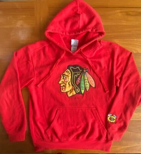 Chicago Blackhawks Hoodie Sweatshirt NHL Licensed Product Hockey Red Mens M - Picture 1 of 7