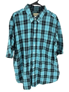 Camisa a cuadros Scandia Woods para hombre con cuello abotonado azul verdoso y negro talla 2XL - Imagen 1 de 11
